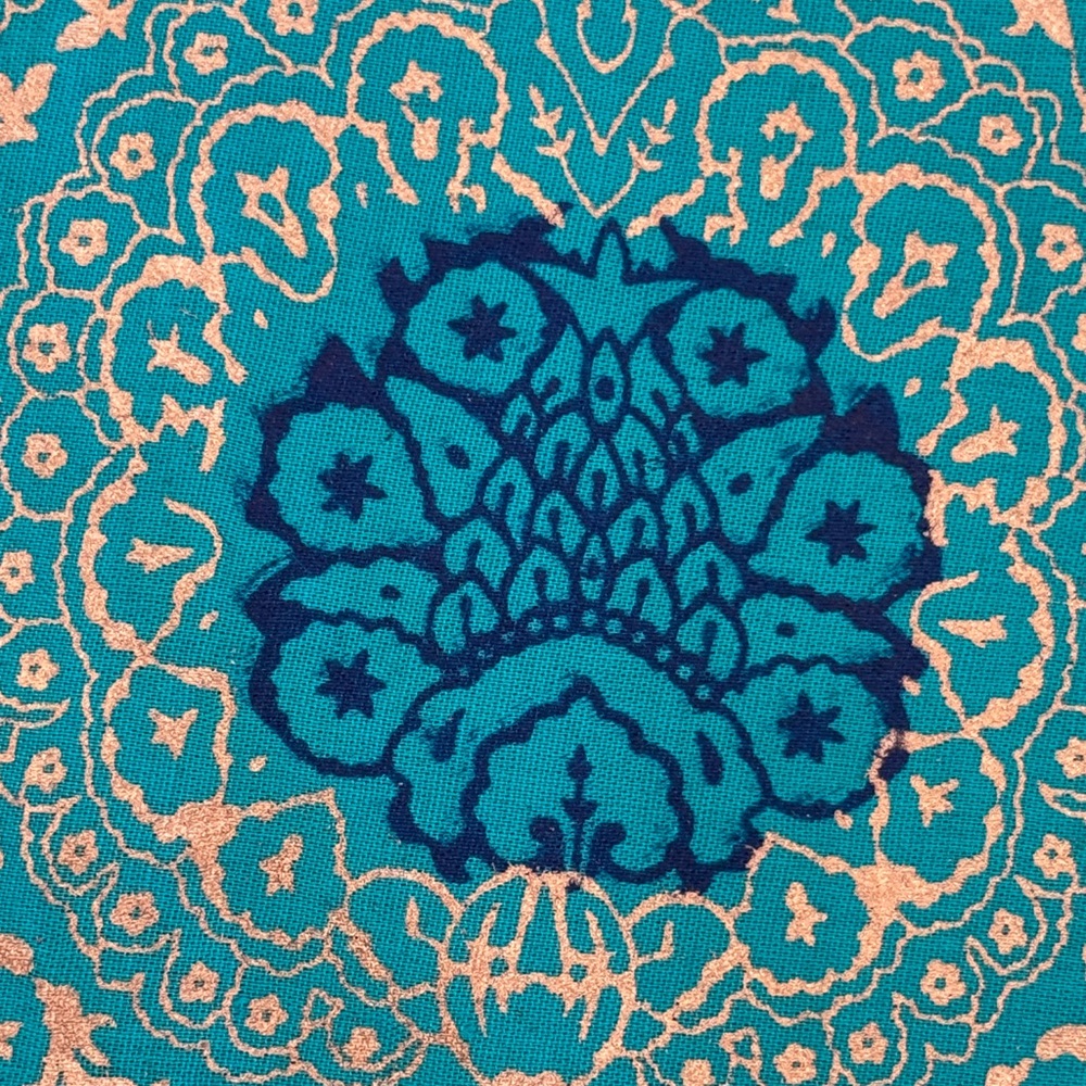 Vibrant Teal and Pink Boho Embroidered Pants - Picture 4 of 6